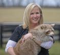 Karen Bailey with raccoon Karen Bailey with raccoon
